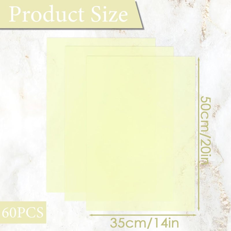 Ethanberg 60 Sheets Gift Wrapping Tissue Paper Bulk, Cream Yellow Tissue Paper for Gift Bags, Decorative Art Papers for DIY Crafts Wedding Birthday Baby Showers Holiday Party Decor, 20x14 Inches - Image 2